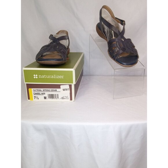 NWOT Naturalizer Catrina Spring Denim Blue Strappy Sandals Size 7.5M - Picture 2 of 13